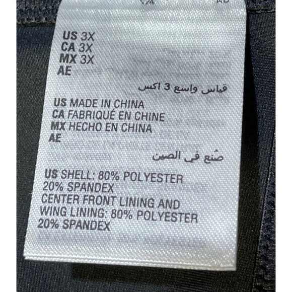 Ideology Womens Size 3X Sports Bra With Zip Front Closure Medium Support Black - Picture 8 of 9